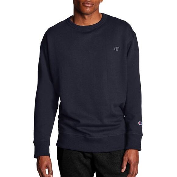 Champion Pullover Sweatshirt Long Sleeve Crew Neck Solid Navy Size Small - Picture 1 of 8